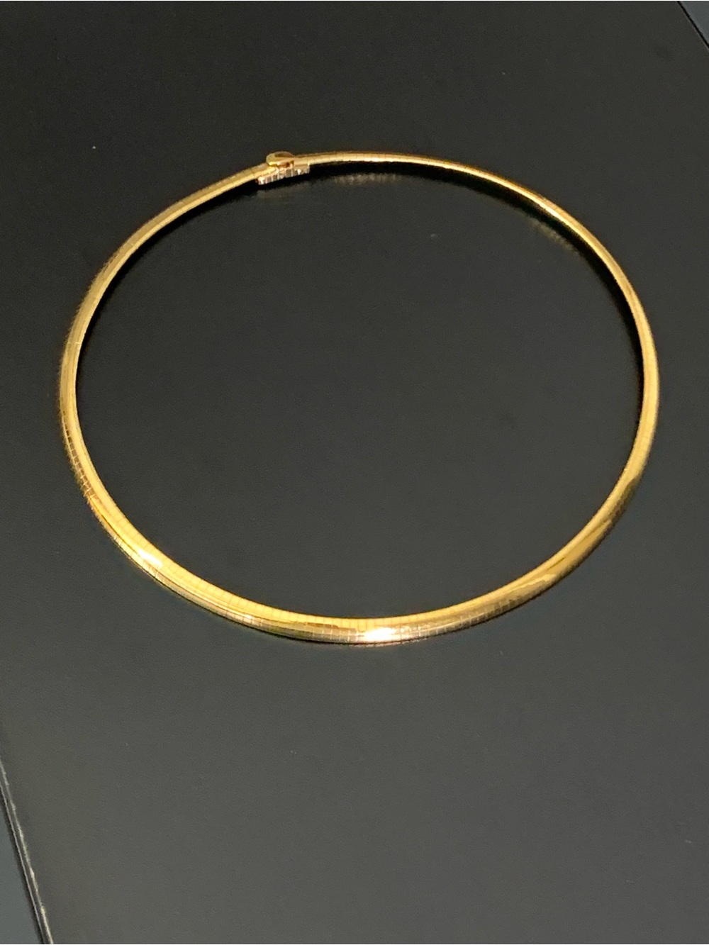 Vintage Gold Plated  6mm Omega Collar Necklace  18.5" Length /  (24g)